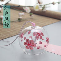 Japanese Style Glass Cherry Blossom Wind Chime for Bedroom & Door Decor
