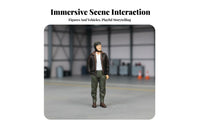 1:64 Proportion Human Model Highly Detailed Model Car Display Scene Figure Miniature Airman Figurine Hand Painted 1:64 Scale
