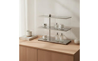 Countertop Storage Rack Three-Tier Rack with Acrylic Panels Minimalist Acrylic Riser for Dresser