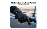 men's PU Leather Gloves Thick Warm Thermal Riding Gloves Hand Coverings Windproof Timeless Design for Cyclists, Cycling
