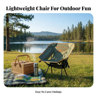Lightweight Collapsible Moon Chair Compact Camping Seat Easy Setup Portable Seating Long-Lasting for Families, Outdoor Enthusiasts, Picnic, Travel, Hiking, Fishing