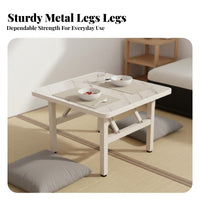 Foldable Design Square Folding Table Space-Saving Square Card Table Multipurpose Portable Furniture Easy to Use for Street Vendors, Event Organizers, Dorm Room, Small Areas, Market Stall, Outdoor