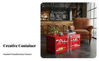 Multi-Functional Shipping Container Chest Double Door sturdy design Chest Space-Saving Coffee Table Sturdy frame for Apartment Dwellers, Design aficionados, Living Room, Commercial Spaces, Man Cave, Bedroom