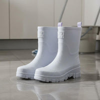 Wear-Resistant Ankle-High-Calf Rain Boots Easy to Clean Women's Ankle-High Calf Rain Boots Fashionable Design Fashion Rainboots Comfortable Insole for Kitchen Work, Outdoor, Gardening