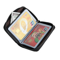 Leather RFID Blocking Card Holder Wallet with Tassel for Travel and Daily Use