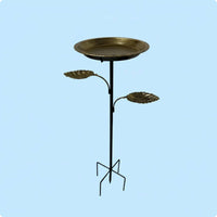 Leaf Tray Bird Feeder Stand Outdoor Decor Metal