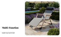 Foldable Chaise Lounge Two-wayUse Sit and Lie Adjustable Folding Bed Space-Saving No Assembly Required for Adults, Seniors