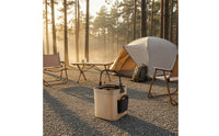Foldable Fishing Bucket Side Pocket Square Angling Container Beige and Black Outdoor Equipment