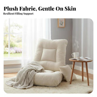 Ergonomic Support Adjustable Backrest Lounger Removable and Washable Cover Adjustable Backrest Seat Thickly Padded Floor Chair Soft Cushioning for Apartment Dwellers, Distant Workers, Living Room, Balcony, Small Apartments, Bay Window
