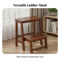 Space-Saving Folding Ladder Chair Stable & Sturdy Wooden 3 Step Stool Lightweight & Portable for Homeowners, Adults, Kitchen, Office, Closet