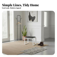 Modern Design Shoe Changing Bench Multi-Purpose Upholstered Shoe Changing Stool Space-Saving Household Furniture Soft Padded Seat for Families, Homeowners, Apartment Dwellers, Entryway, Hallway, Mudroom, Living Room