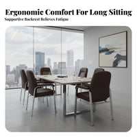 Support Fixed-Leg Conference Chair Thick Padded Cushion Seating Furniture Sturdy Frame Upholstered Armchair Ergonomic Design for Board Game Players, Office Workers, Homeowners, Study Room, Bedroom, Reading Nook