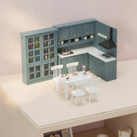 Miniature Kitchen Set 1:12 Scale Dollhouse Kitchen Cabinet Detailed for Diorama