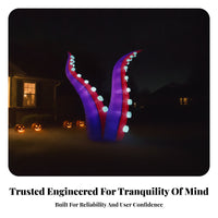 Lighted Edges Inflatable Tentacled Tentacle Decoration Curved Halloween Tentacled Tentacle Tall Halloween Inflatable Built-in Fan for Porch
