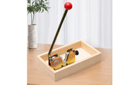 Wooden Base Lever Nut Sheller Red Handle Manual Nut Sheller Adjustable Screw Nutcracker