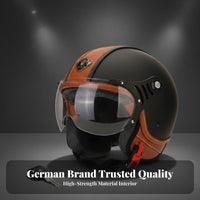 Half Shell Helmet with Visor 3C Certified 3/4 Open Face Helmet Unisex Shielded Headwear for Town Cyclists, Commuters, City Riding, Street Biking