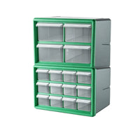 Easy to Sort Small Parts Organizer Cabinet Multi-Purpose Small Parts Drawer Cabinet Clear Drawers Screw Storage Organizer Stackable for Workshop, Garage, Repair Bench