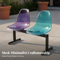 Colorful Options 3-Seater Transparent Bench Modern Design Gang Seating Bench Easy to Clean Long Seat Weather-Resistant for Event Planners, Property Managers, Business Owners, Parks, Outdoor Cafes, Waiting Areas, Shopping Malls