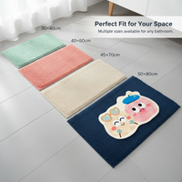 Cartoon Diatomaceous Earth Bath Mat, Non-Slip Absorbent Bathroom Floor Mat for Home