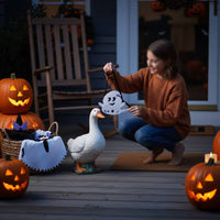 Spooky Goose Costume Decorative Goose Outfit with Hat Lace-Trimmed Outfits Whimsical for Yard Decoration