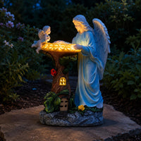 Auto on at Night Solar Angel Statue Weatherproof Outdoor Decor Waterproof