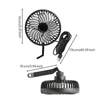 Fan with Mirror Mount USB-Powered Electric   Fan Low-Profile for Summer Rides