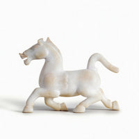 Horse Sculpture with Base Distressed Statue with Resin Finish Vintage for Office