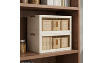 Stackable Storage Cabinet with Doors Installation Stackable Storage Bins with Doors Large Capacity Multi-Layer Foldable Wardrobe for Bedroom