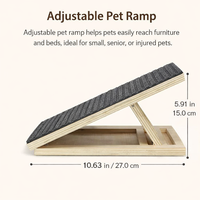 Dog Steps for Bed and Sofa with Wooden Stair Design, Pet for Small and Dachshunds, Low Angle Ramp for Indoor Use, Sturdy Support