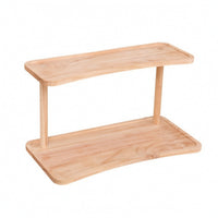 Simple Display Shelf with Two Tiers Space-Saving Wooden Display Shelf Minimalist Aesthetic for Desk