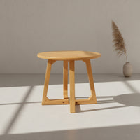 Solid Wood Round Coffee Table Minimalist Wooden Coffee Table Simple Furniture Sturdy for Living Room, Small Apartment