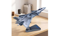 Fighter Jet Model with Display Stand Gray J-20 Model Preassembled Fighter Jet with Display Stand for Office Decor