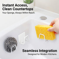 Bathroom sink and kitchen wall-mounted sponge holder with suction, 201 stainless steel draining racks for