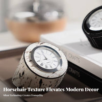 Light Luxury Design Horsehair Desk Clock Creative Ornament Equine Table Clock Quartz Movement for Homeowners, Adults, Living Room, Bedroom