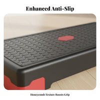 Adjustable Aerobic Step Sturdy Construction Height Adjustable Step Space-Saving Design Non-Slip Exercise Stepper for Kids, Beginners, Home