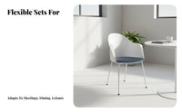 5 Pieces Space-Saving 4-Seater Round Kitchen Suite Multi-Purpose Table and Chair Set Modern Design Dining Group Easy to Clean for Apartment Dwellers, Small Business Owners, Homeowners, Reception Area, Office, Cafe, morning meal corner