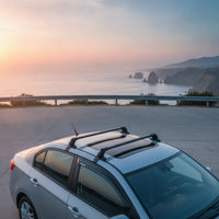 Roof Rack Crossbars Clamp on Roof Rack Crossbar No Hole Cross Rails with Brackets for Commuters, Small Cars, Two Wheelers