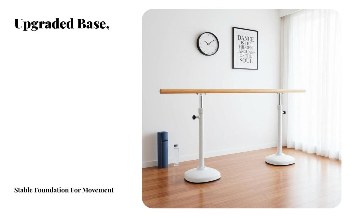 Adjustable Height Dance Bar Non-Slip Base Adjustable Height Practice Barre Sturdy & Stable Portable Dance Barre for Dancers, Beginners, Gym
