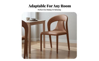 Modern Minimalist Design Upholstered Unobstructed-backBack Side Chair Soft Padded Cushion Dining Seat Curved Backrest Indoor Furniture Versatile Use for Homeowners, Interior Decorators, Kitchen, Restaurant, Living Room, Bedroom