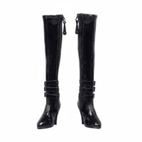 1 6 Scale Doll Boots Side Zipper Knee High for Customization