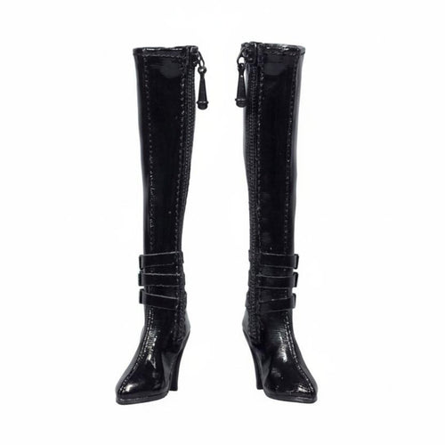 1 6 Scale Doll Boots Side Zipper Knee High for Customization