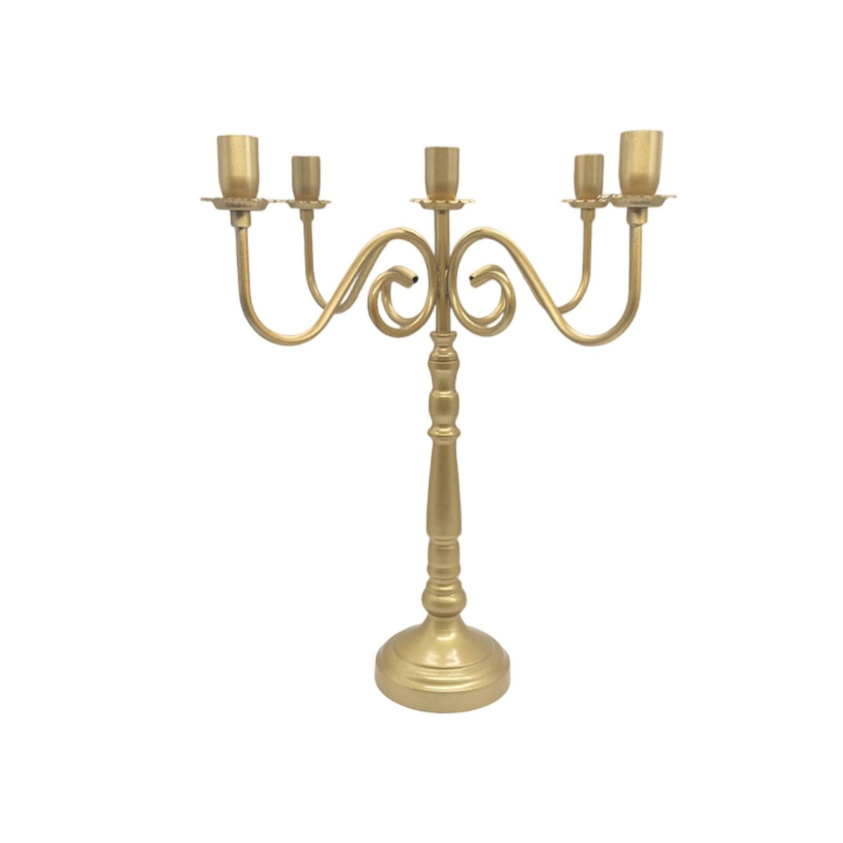 Ornate Candelabra Shiny Retro Candelabrum Pedestal Candle Holder with Arms Polished for Photographers, Weddings, Mantel