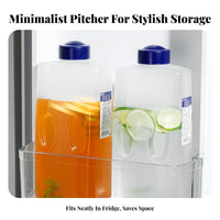 Leakproof Large Capacity Drink Pitcher Leak-Proof Fridge Door Water Jug Food-Grade Material for Families, Party Hosts, Home, Summer, Outdoor
