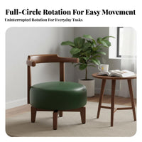 Soft Padded Seat Round rotating Stool with Backrest Luxuriously Cushioned Padding focus Chair space-saving Size Lounge Seating Easy Assembly for Adults, home-dwellers, Readers, Living Room, Bedroom, Vanity Area, Home Office