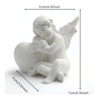 Angel Figurine with Plumes Matte Angel Figurine Elegant for Desk