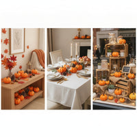 8 Pieces Carved Pumpkin Prop Autumn Faux Pumpkin with Stem Decorative Artificial Pumpkins for Photographers, Christmas