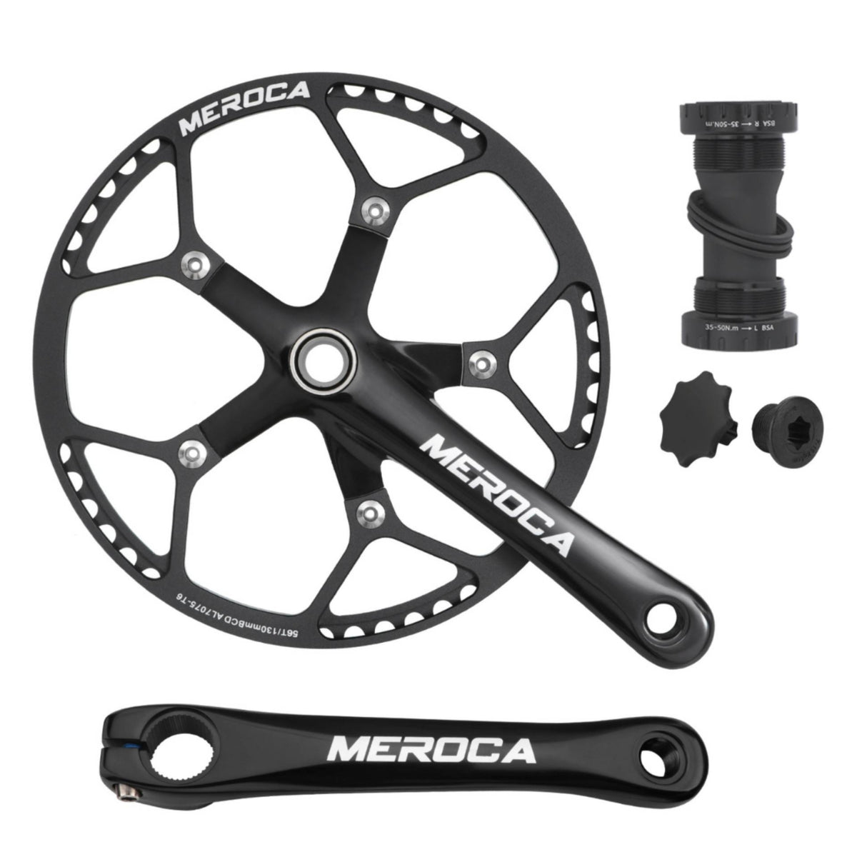 Crankset with Five-Bolt Chainring Mount Unibody Folding Bike Crankset Low-Profile Crank Arms for Cyclists