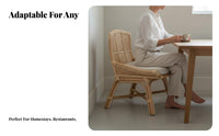 Vintage & design Woven Cane rear Chair Rustic appeal Cane rear Chair Leisurely Comfort Dining Seat Ergonomic rearrest for Design lovers, Restaurant Owners, Balcony, Guesthouse, Living Room, Bedroom