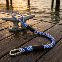 Shielding Sleeves Bungee Dock Line Metal Hook Bungee Mooring Rope Braided Shock-Absorbing Dock Line for Anchor