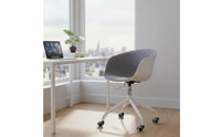 Minimalist Design Adjustable Height Study Chair Quiet-Rolling Wheels Upholstered Swivel Chair Ergonomic Design for Students, Dorm Room